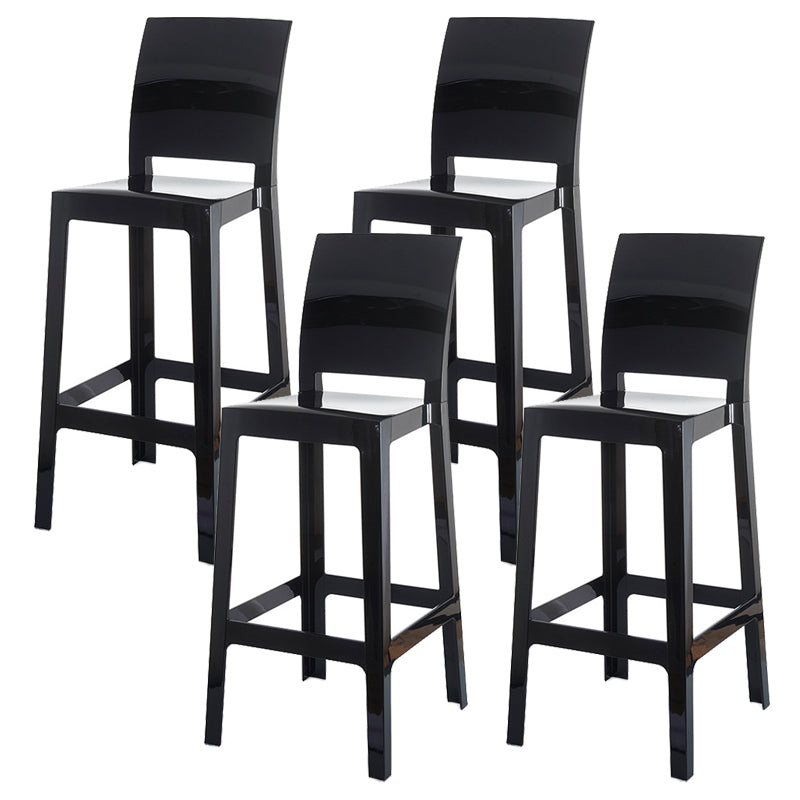 Industrial Style Plasticr Bar-stool Square Seat Counter Bar Stool with Plastic Legs