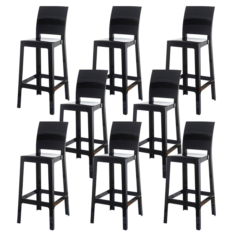 Industrial Style Plasticr Bar-stool Square Seat Counter Bar Stool with Plastic Legs