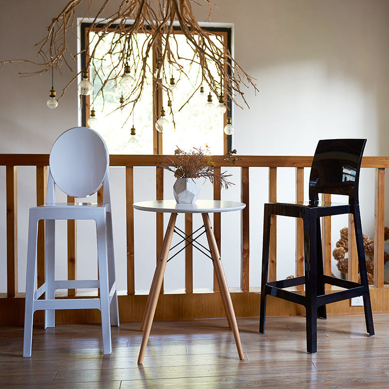 Industrial Style Plasticr Bar-stool Square Seat Counter Bar Stool with Plastic Legs