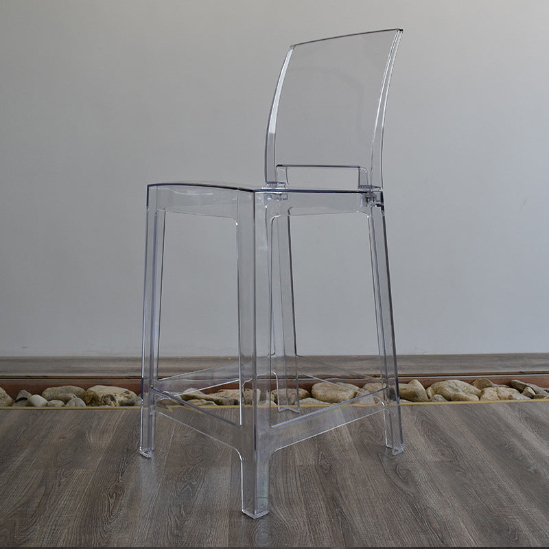 Industrial Style Plasticr Bar-stool Square Seat Counter Bar Stool with Plastic Legs