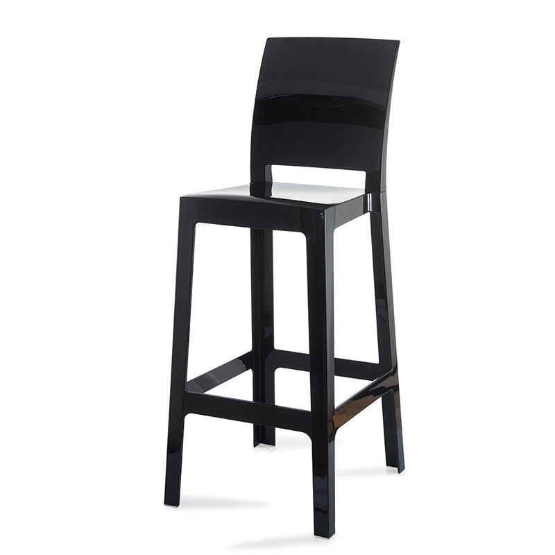 Industrial Style Plasticr Bar-stool Square Seat Counter Bar Stool with Plastic Legs