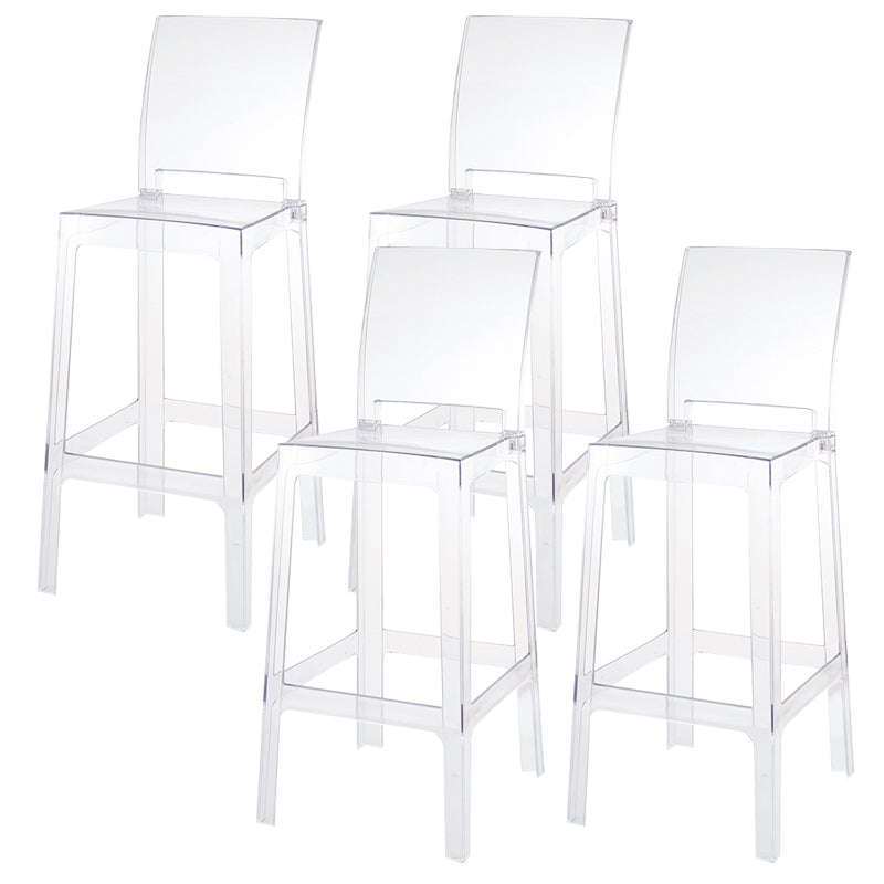 Industrial Style Plasticr Bar-stool Square Seat Counter Bar Stool with Plastic Legs
