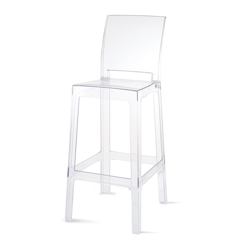Industrial Style Plasticr Bar-stool Square Seat Counter Bar Stool with Plastic Legs