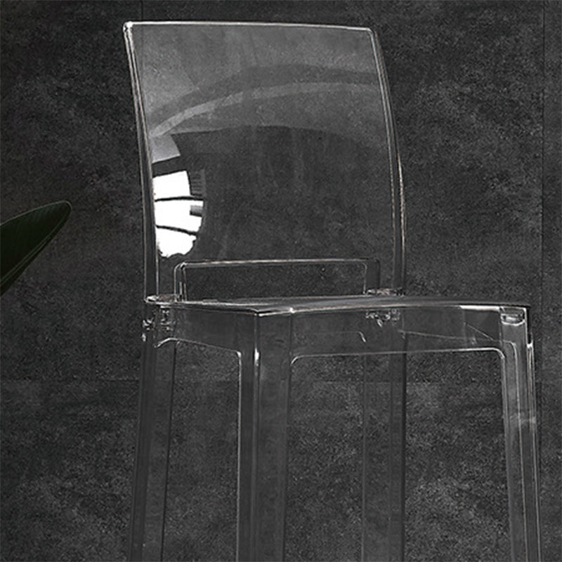 Industrial Style Plasticr Bar-stool Square Seat Counter Bar Stool with Plastic Legs