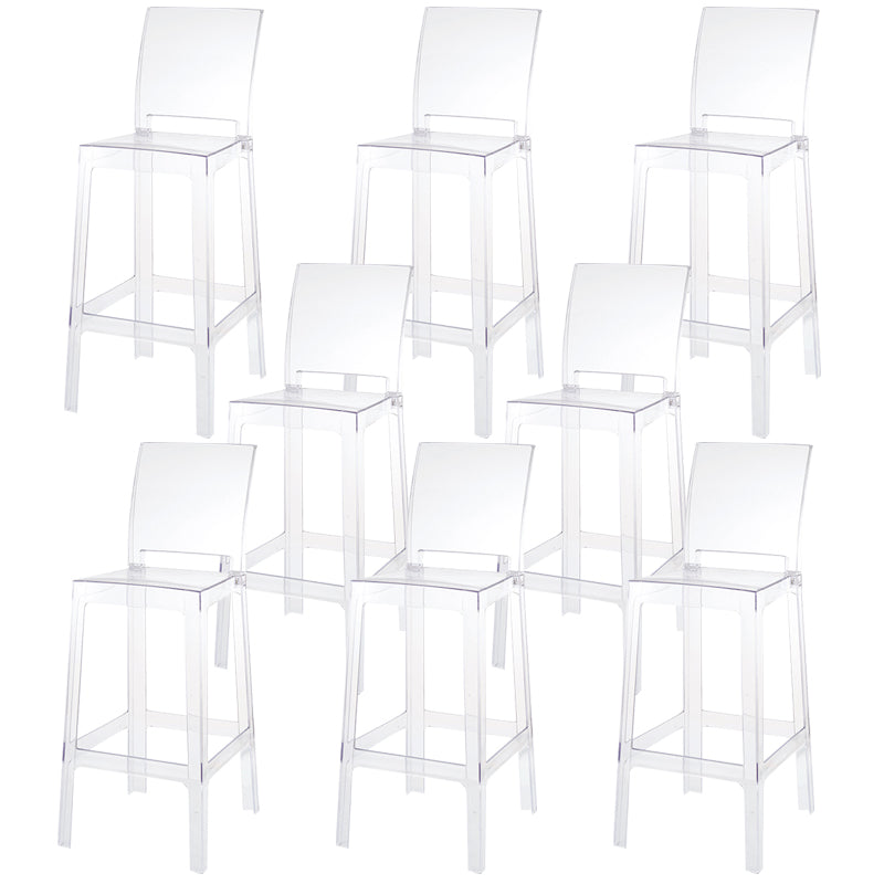 Industrial Style Plasticr Bar-stool Square Seat Counter Bar Stool with Plastic Legs