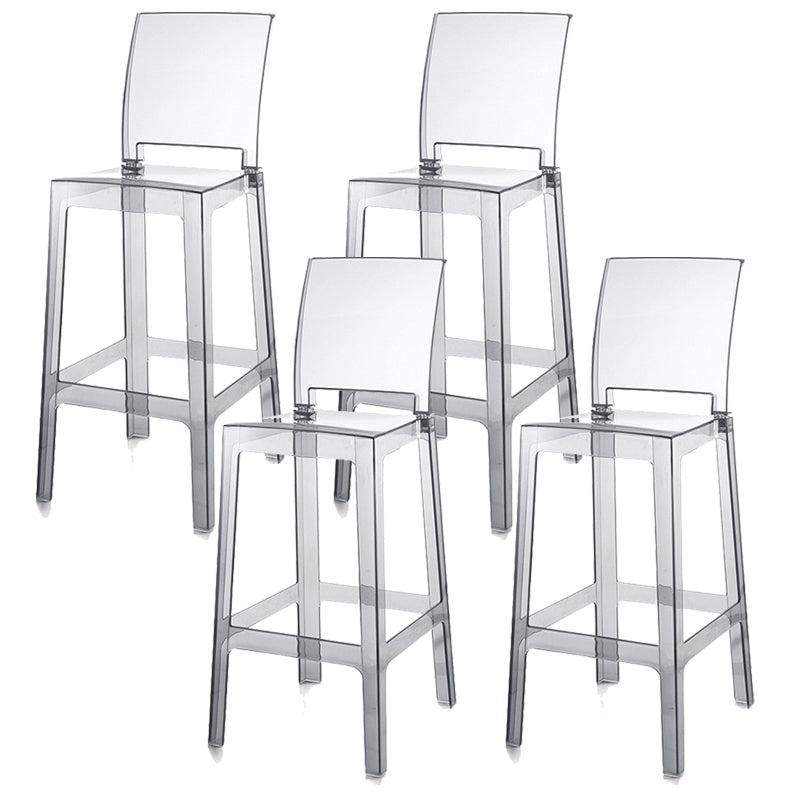 Industrial Style Plasticr Bar-stool Square Seat Counter Bar Stool with Plastic Legs
