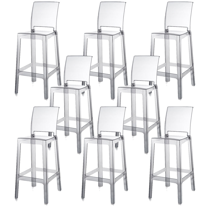 Industrial Style Plasticr Bar-stool Square Seat Counter Bar Stool with Plastic Legs