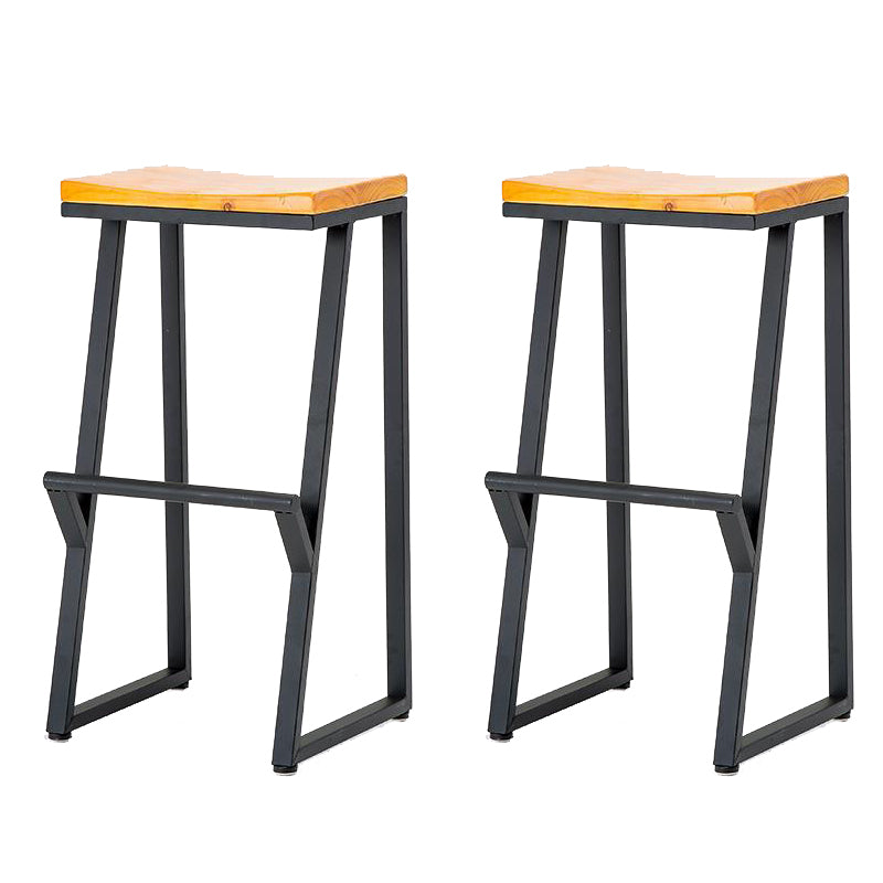Contemporary Wood Counter Stools Metal Bar Stool for Home Use