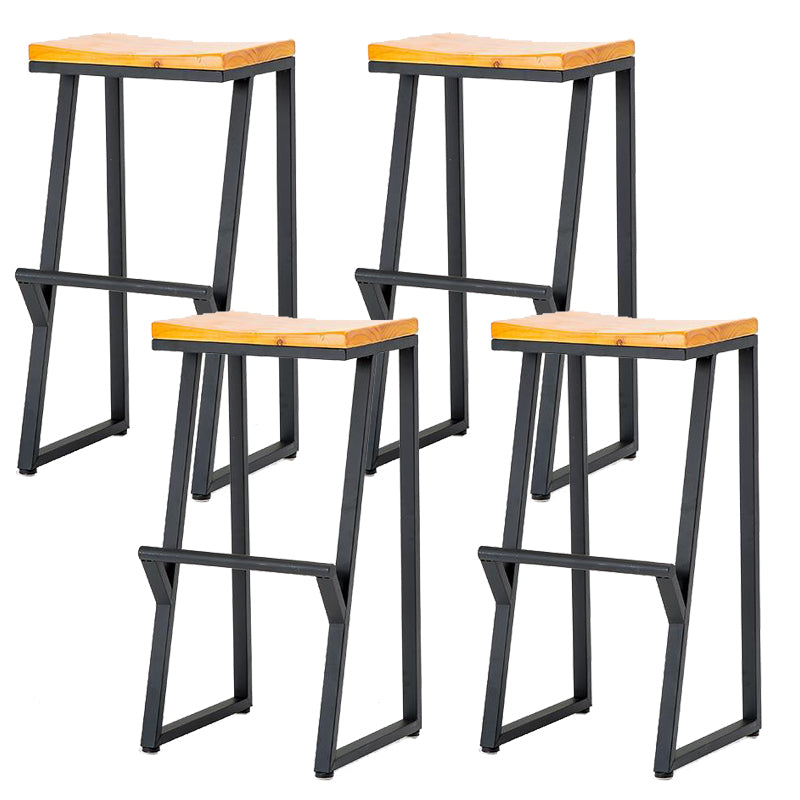 Contemporary Wood Counter Stools Metal Bar Stool for Home Use