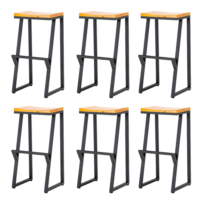 Contemporary Wood Counter Stools Metal Bar Stool for Home Use