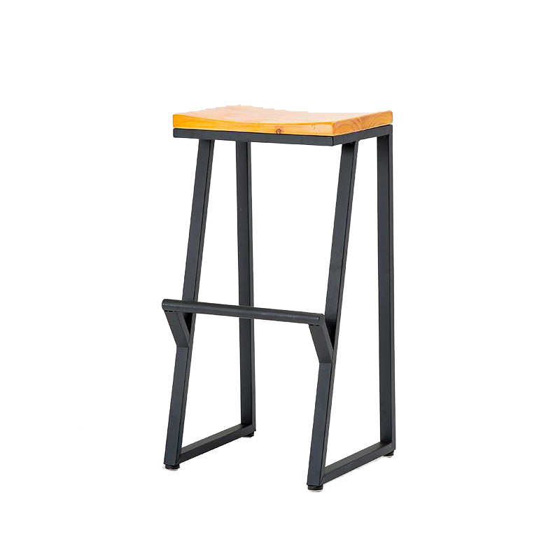 Contemporary Wood Counter Stools Metal Bar Stool for Home Use