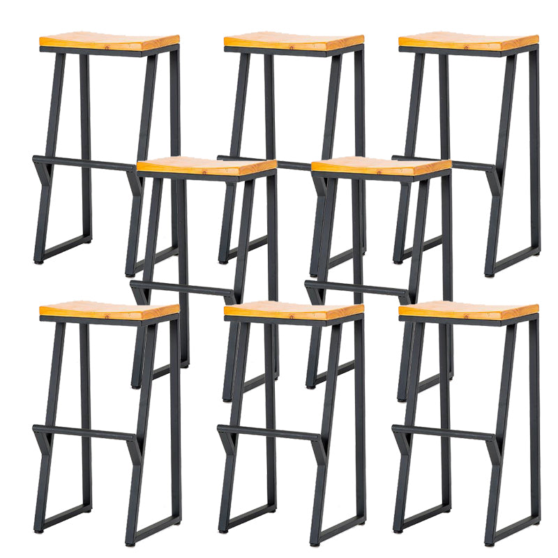 Contemporary Wood Counter Stools Metal Bar Stool for Home Use