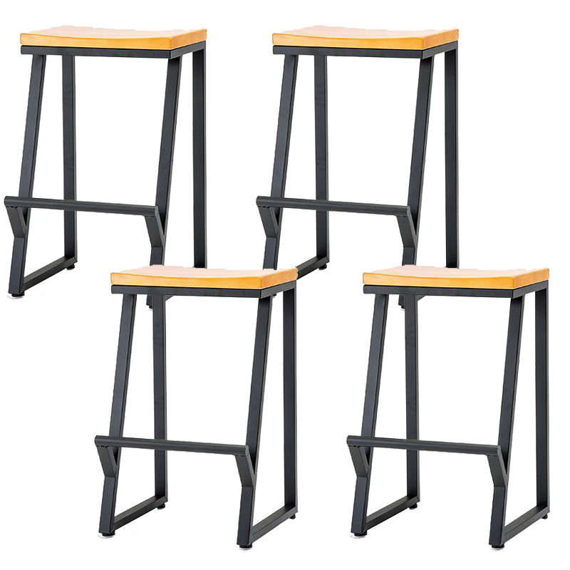 Contemporary Wood Counter Stools Metal Bar Stool for Home Use