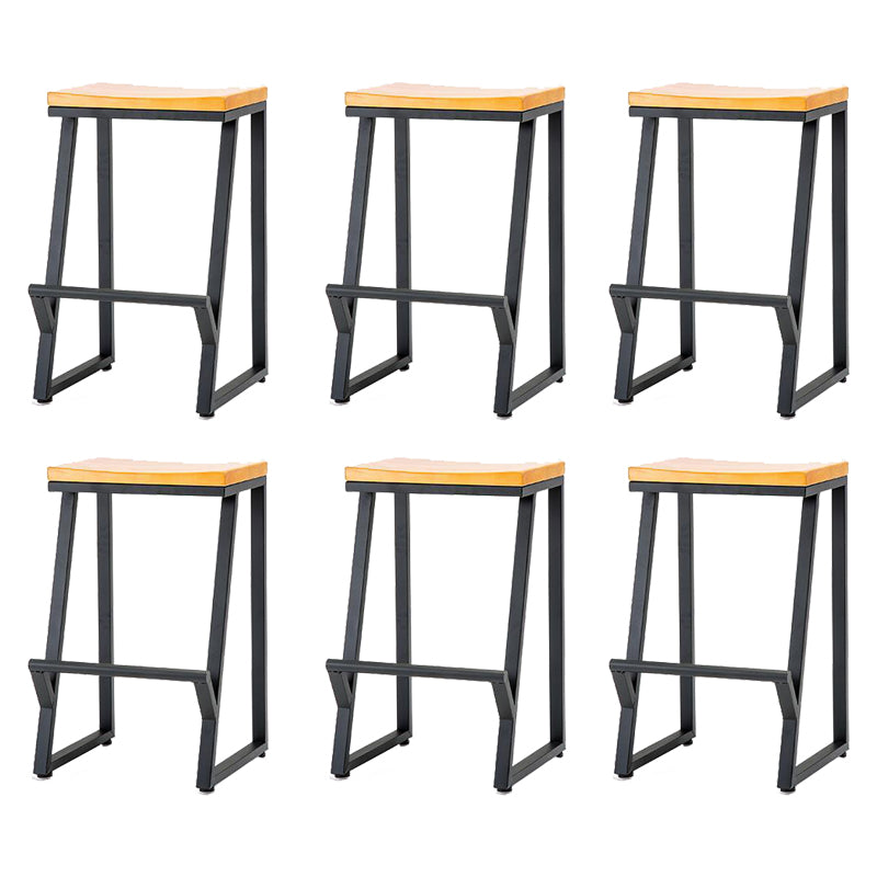Contemporary Wood Counter Stools Metal Bar Stool for Home Use