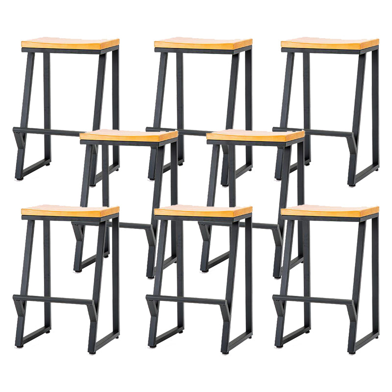 Contemporary Wood Counter Stools Metal Bar Stool for Home Use