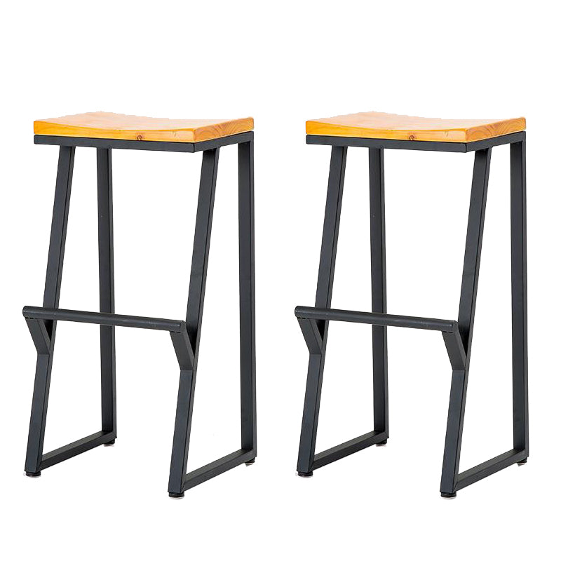 Contemporary Wood Counter Stools Metal Bar Stool for Home Use