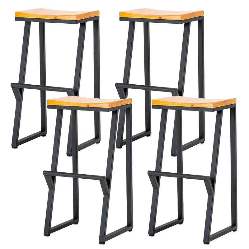 Contemporary Wood Counter Stools Metal Bar Stool for Home Use