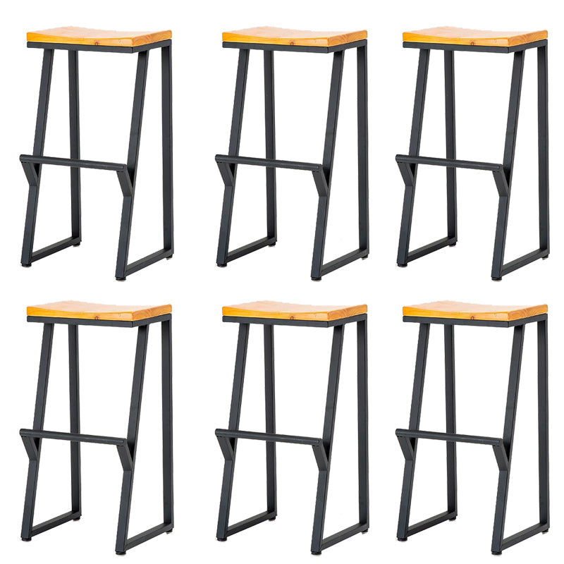 Contemporary Wood Counter Stools Metal Bar Stool for Home Use