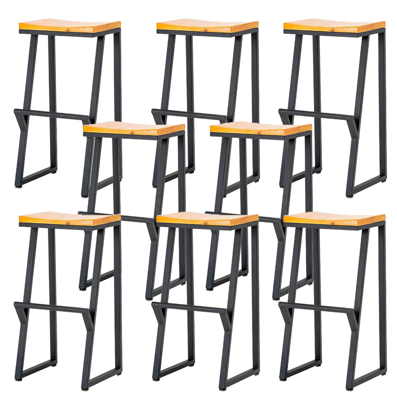 Contemporary Wood Counter Stools Metal Bar Stool for Home Use
