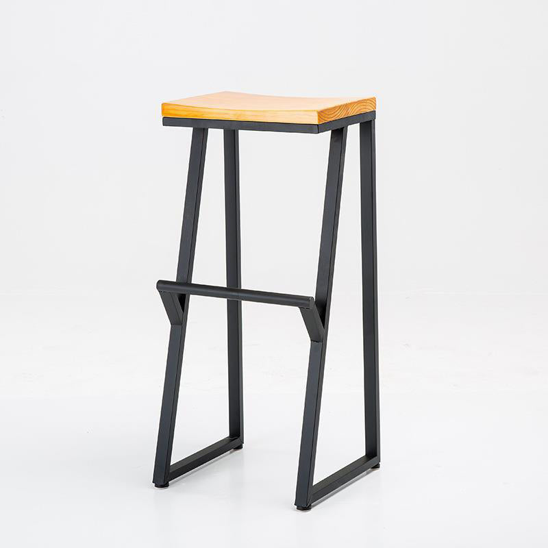 Contemporary Wood Counter Stools Metal Bar Stool for Home Use