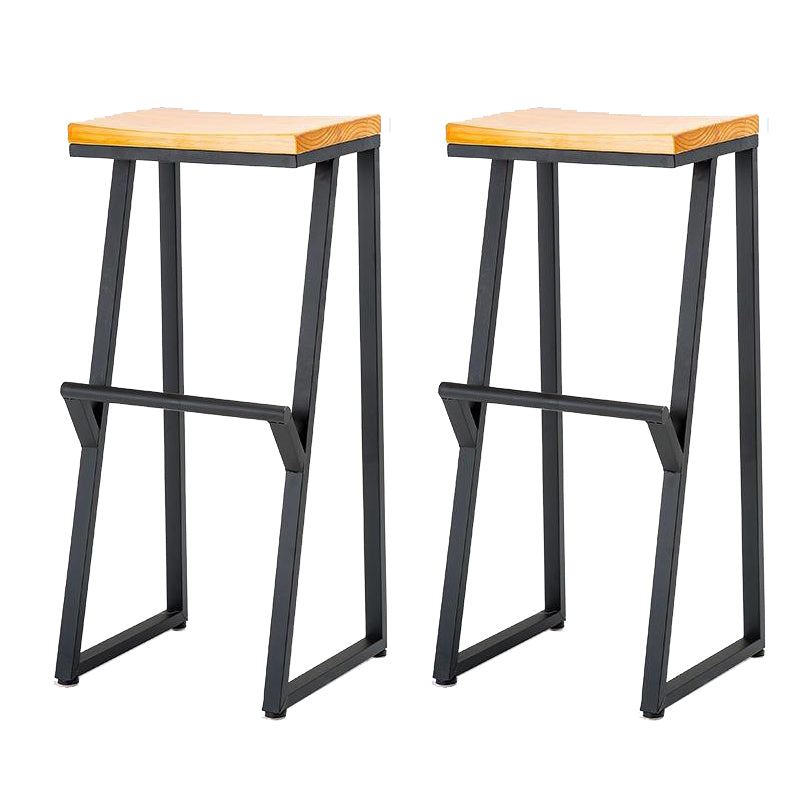 Contemporary Wood Counter Stools Metal Bar Stool for Home Use