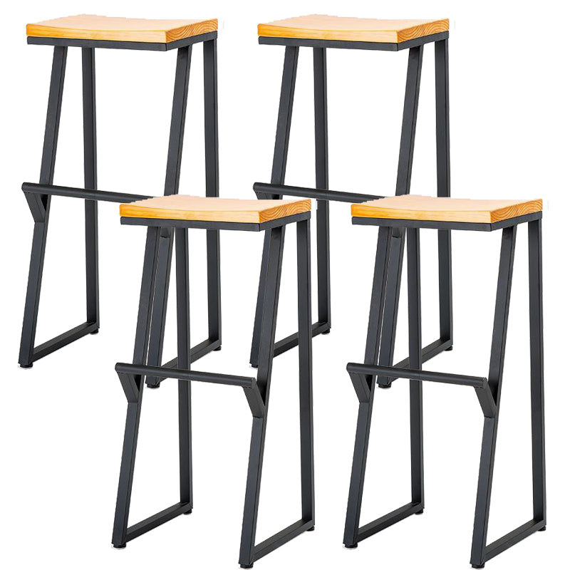 Contemporary Wood Counter Stools Metal Bar Stool for Home Use