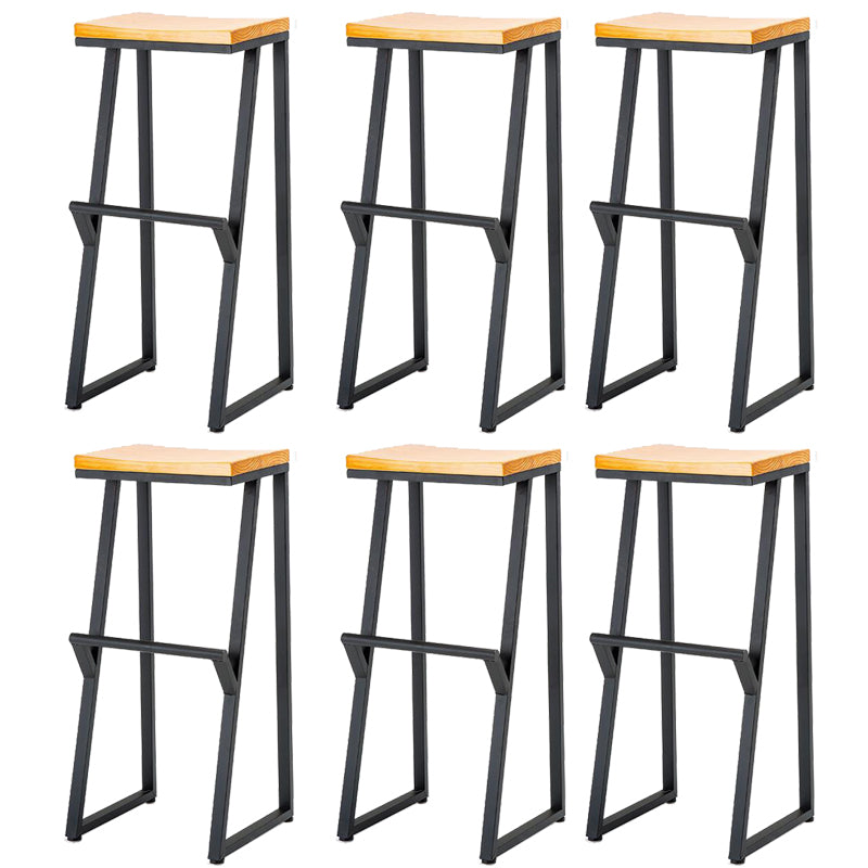 Contemporary Wood Counter Stools Metal Bar Stool for Home Use