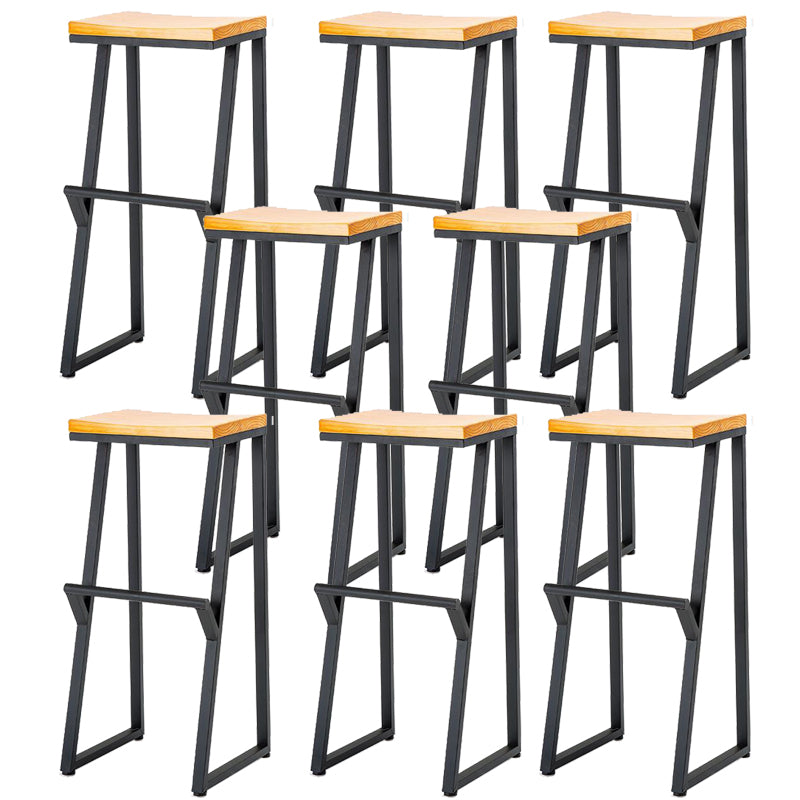 Contemporary Wood Counter Stools Metal Bar Stool for Home Use