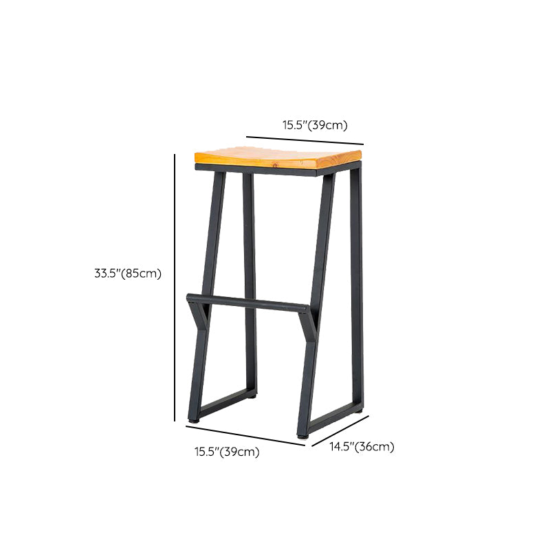 Contemporary Wood Counter Stools Metal Bar Stool for Home Use