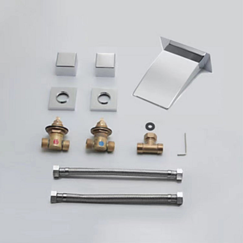 2 Handle Widespread Faucet 3-Hole Widespread Wall Mounted Bathroom Sink Faucet