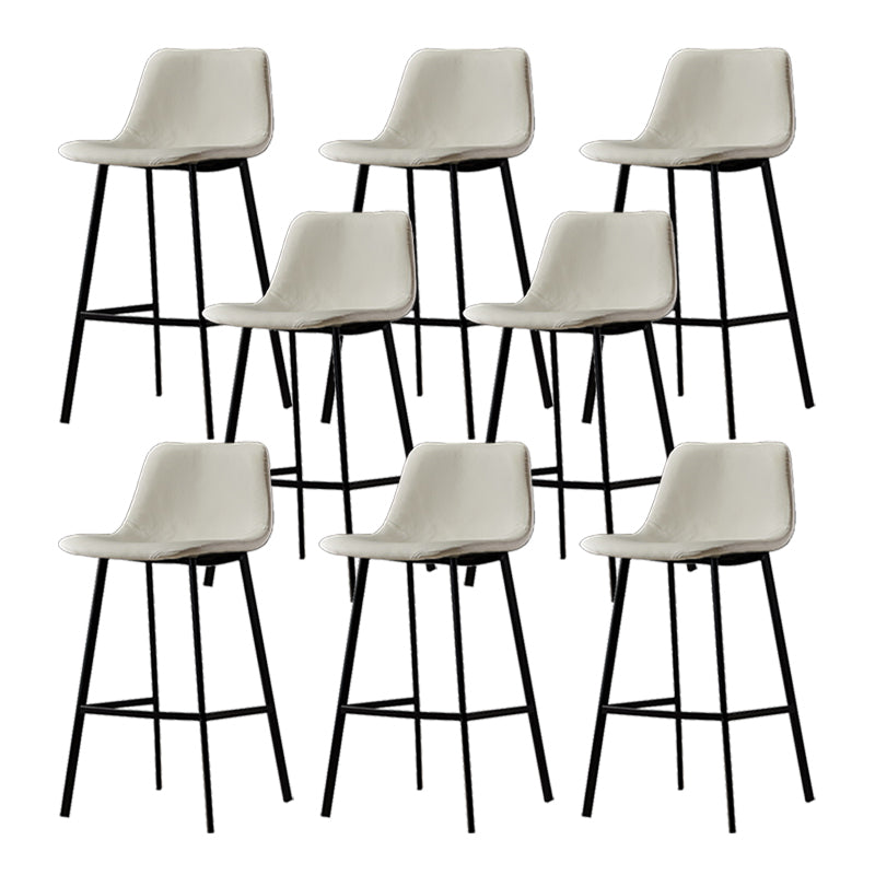 Industrial Metal Barstool Leather Low Back Stool with Cushion
