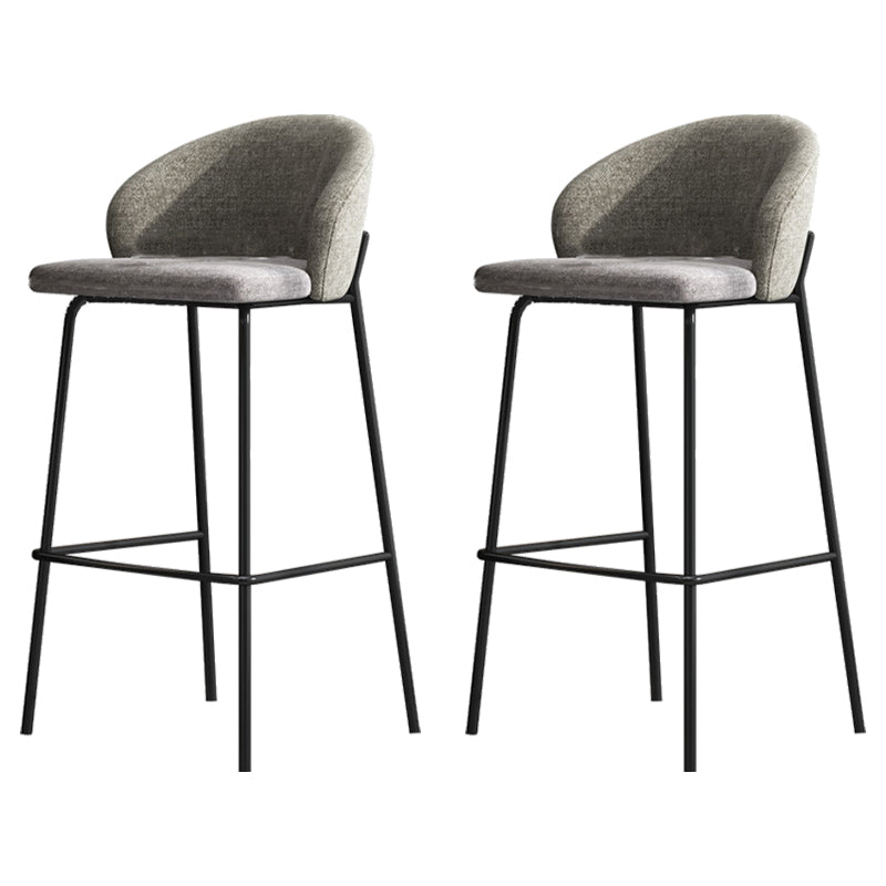Contemporary Style Metal Armless Bar-stool Linen Counter Bar Stool for Kitchen