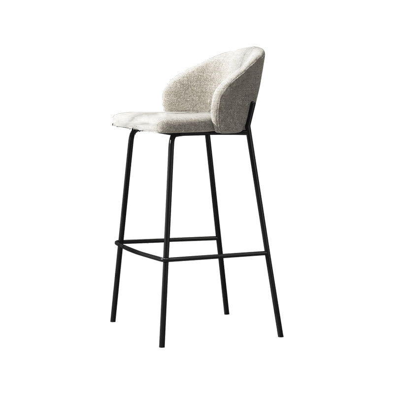 Contemporary Style Metal Armless Bar-stool Linen Counter Bar Stool for Kitchen