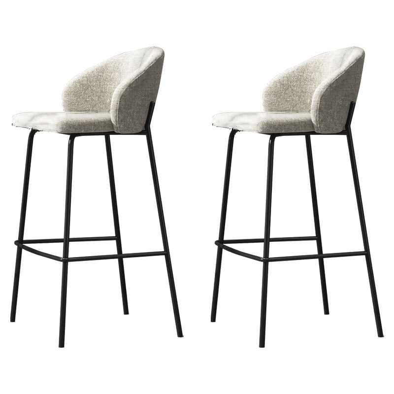 Contemporary Style Metal Armless Bar-stool Linen Counter Bar Stool for Kitchen
