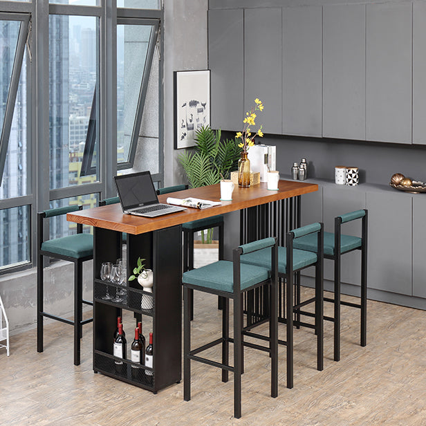 Industrial Table and Stool Set 1/2/7 Pieces Solid Wood Bar Table and Stools