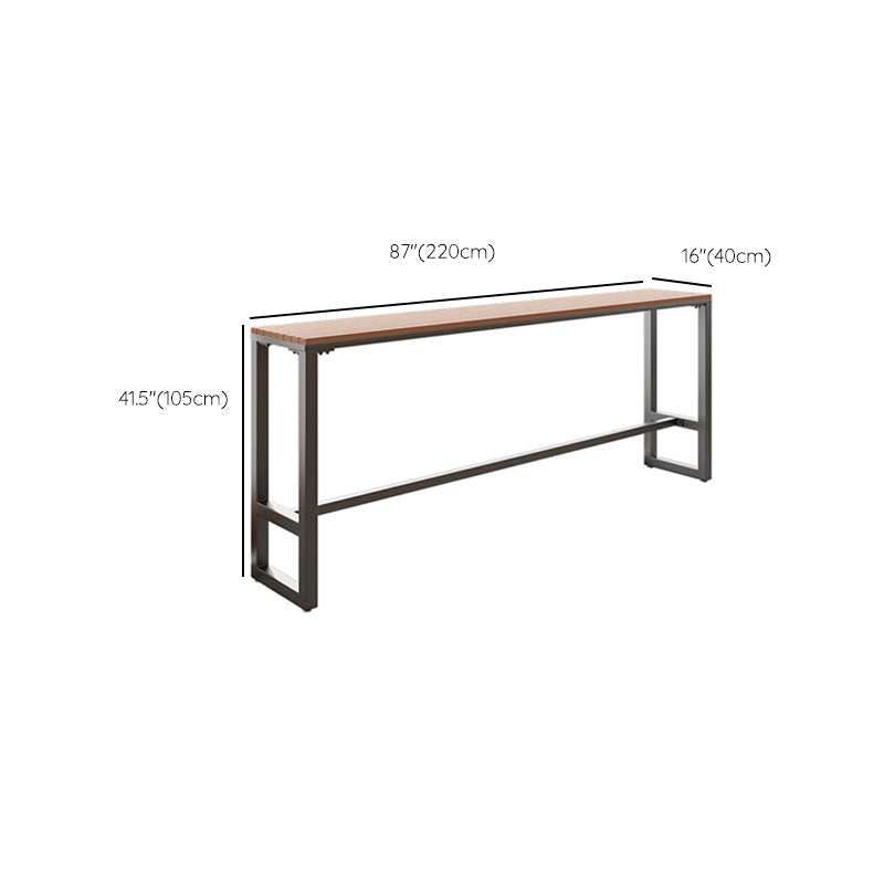 Industrial Manufactured Wood Pub Set 1/5 Pieces Rectangle Bar Table with Metal Stools