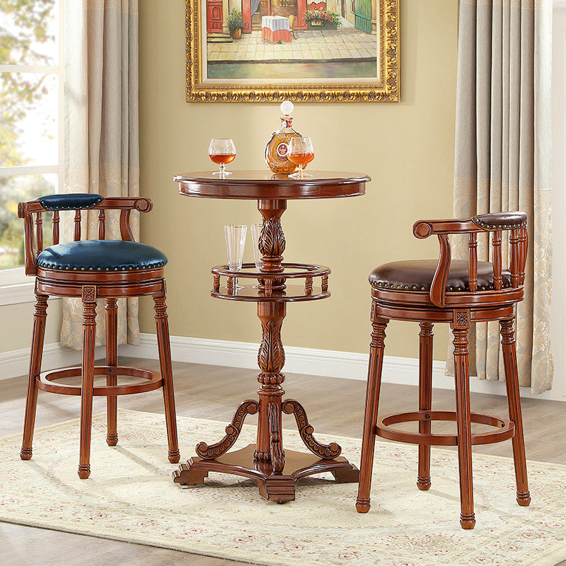 1/3 Pieces Modern Solid Wood Pub Table Set Round Counter Table