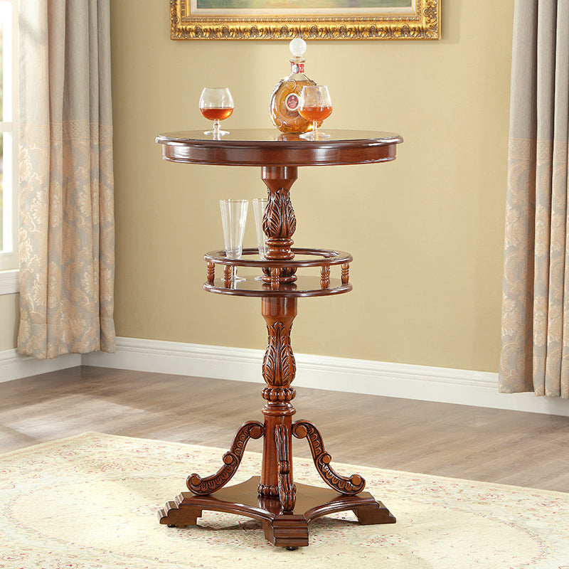 1/3 Pieces Modern Solid Wood Pub Table Set Round Counter Table