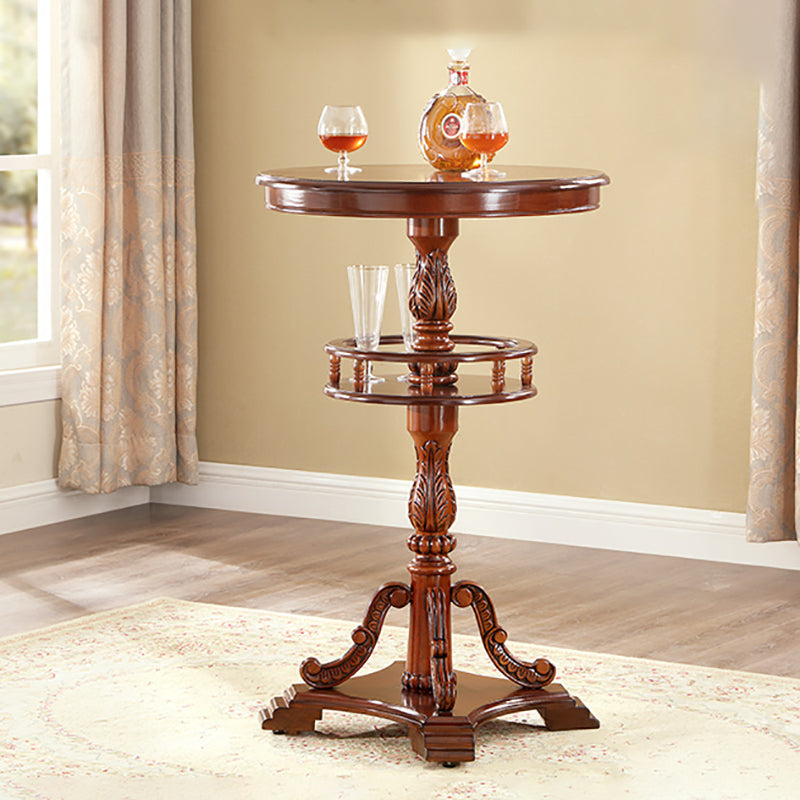 1/3 Pieces Modern Solid Wood Pub Table Set Round Counter Table