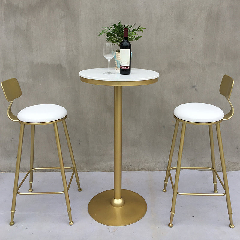 Modern Round Pub Table Set 1/2/3 Pieces Bar Table with Metal Stools