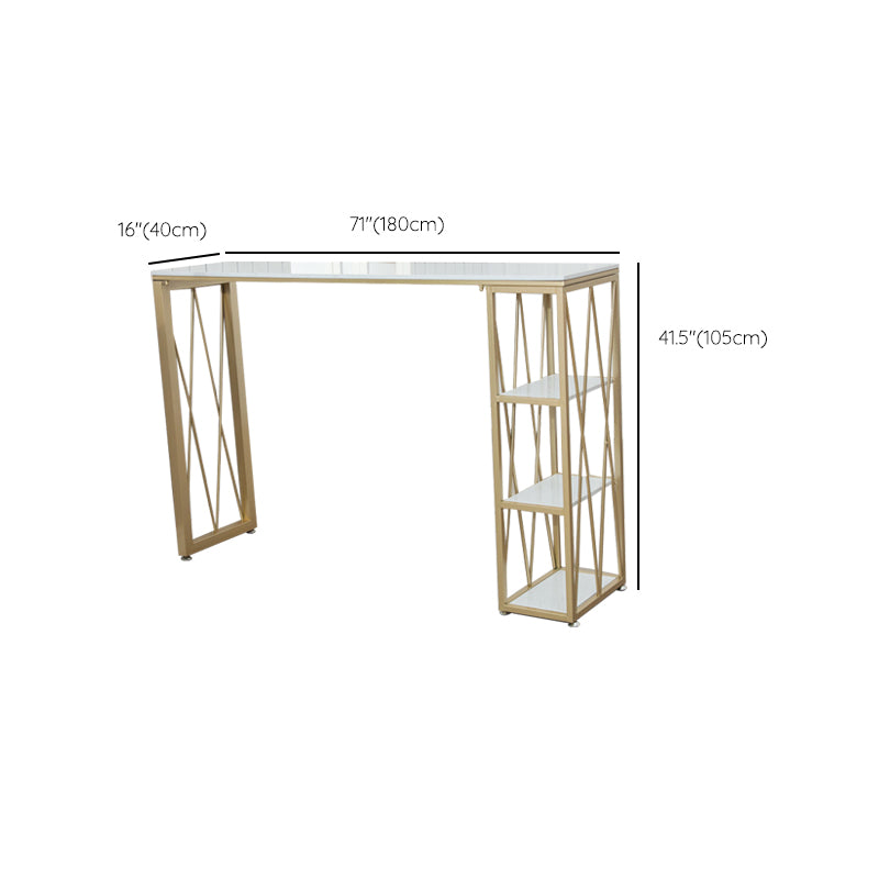 Faux Marble Bar Table Set 1/2/5 Pieces Rectangle Counter Table with Backless Stools