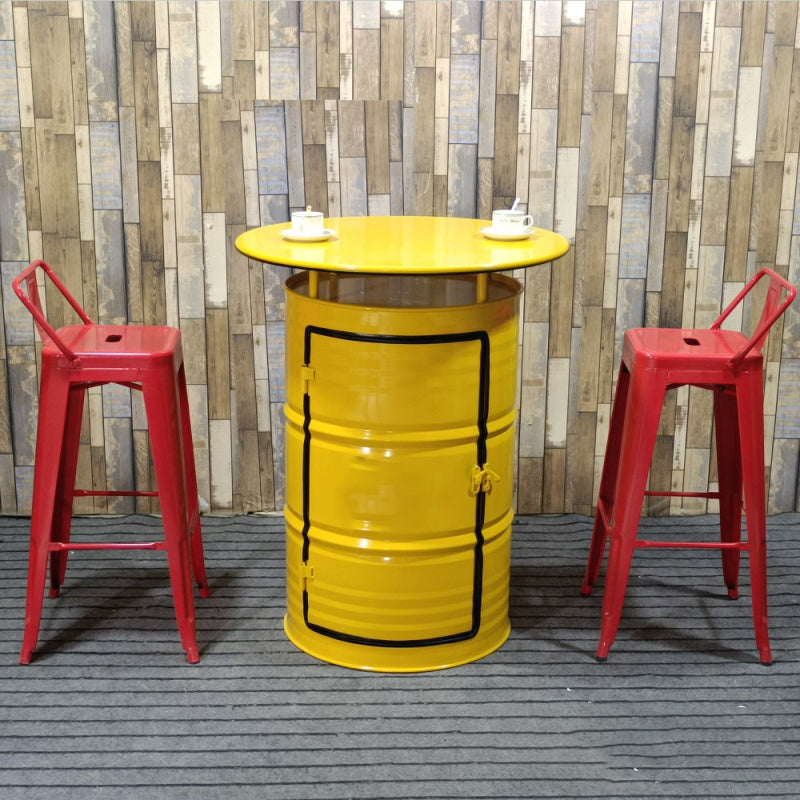 1/2/3 Pieces Modern Table and Stool Metal Bar Pub Table Set for Bar