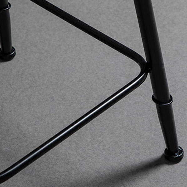 Industrial Round Bar Table Set 1/3 Pieces Stone Counter Table with Upholstered Stools