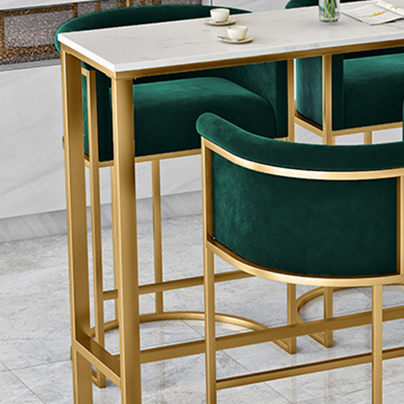 Industrial White Pub Set with Upholstered Stools 1/3/5 Pieces Bar Table for Small Places