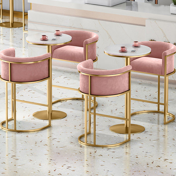 Industrial White Pub Set with Upholstered Stools 1/3/5 Pieces Bar Table for Small Places