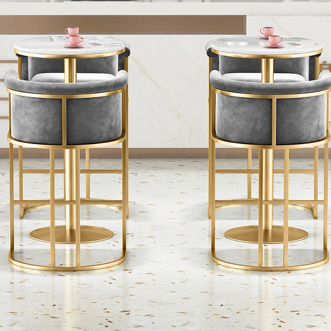 Industrial White Pub Set with Upholstered Stools 1/3/5 Pieces Bar Table for Small Places