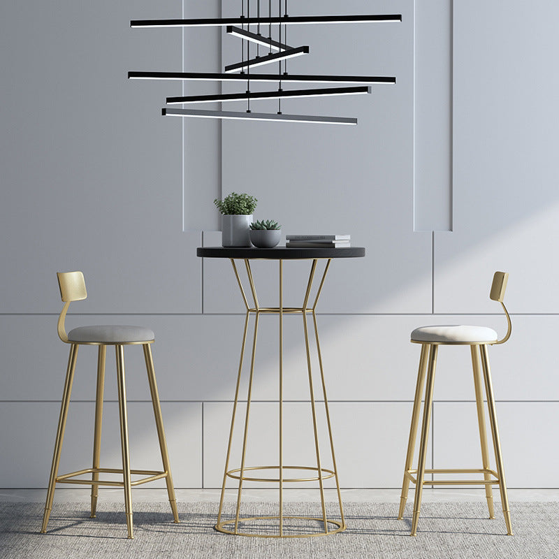 Metal and Wood Bar Set 1/2/3 Pieces Modern Round Bar Stool and Table