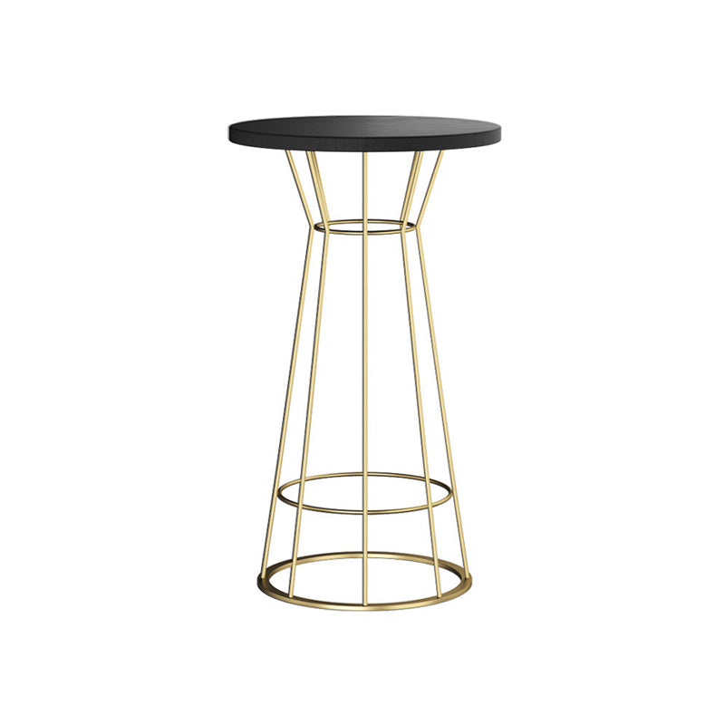 Metal and Wood Bar Set 1/2/3 Pieces Modern Round Bar Stool and Table