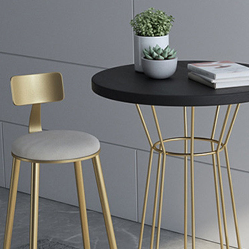 Metal and Wood Bar Set 1/2/3 Pieces Modern Round Bar Stool and Table