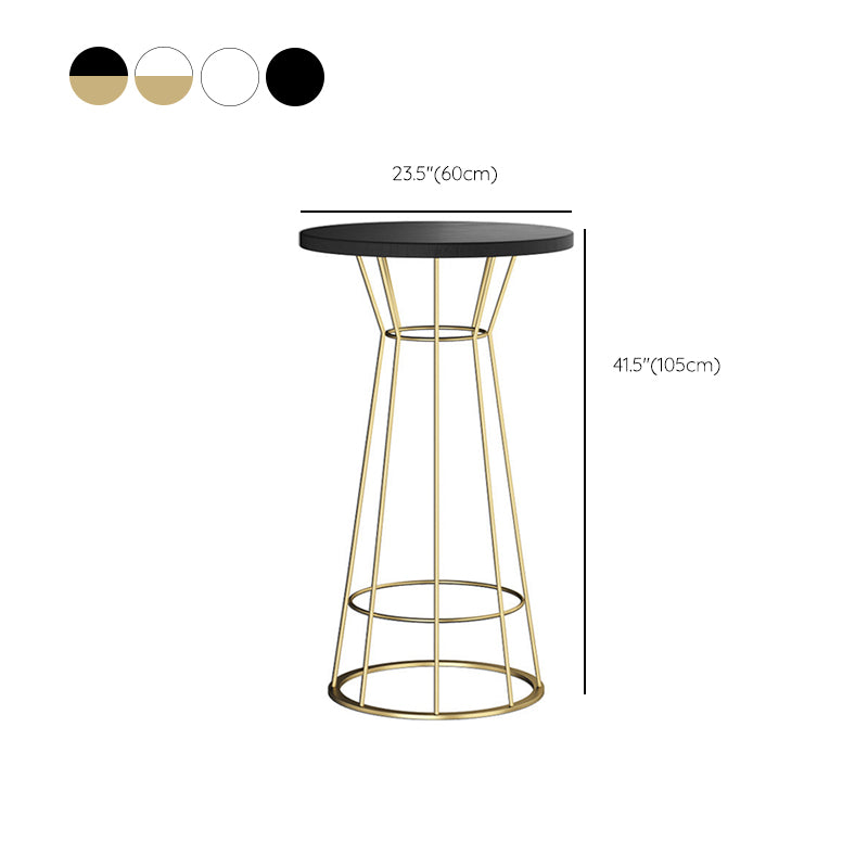 Metal and Wood Bar Set 1/2/3 Pieces Modern Round Bar Stool and Table